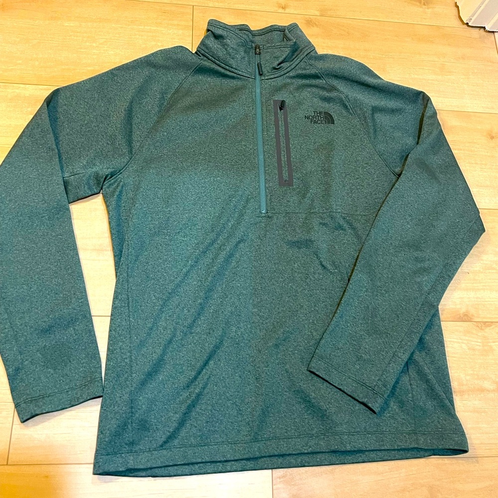 The North Face Men’s Fleece Lined 1/2 Zip- Gently Worn - Large- Green